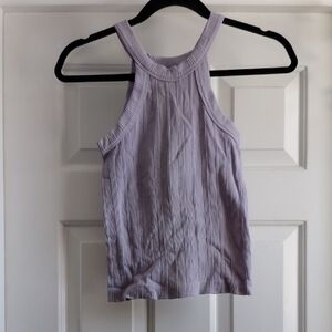 Charlotte Russe Lilac Ribbed Tank Top